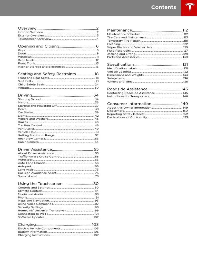 Tesla Model 3 Owners Manual Smartphone Trunk (Car)