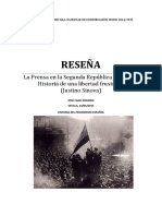 Reseña La Prensa en La Segunda República, Historia de Una Libertad Frustrada