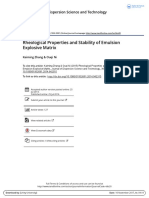 Rheological Properties and Stability of Emulsion Explosive Matrix