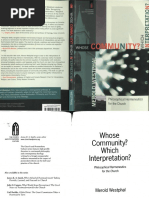 (The Church and Postmodern Culture) Merold Westphal-Whose Community - Which Interpretation - Philosophical Hermeneutics For The Church-Baker Academic (2009)