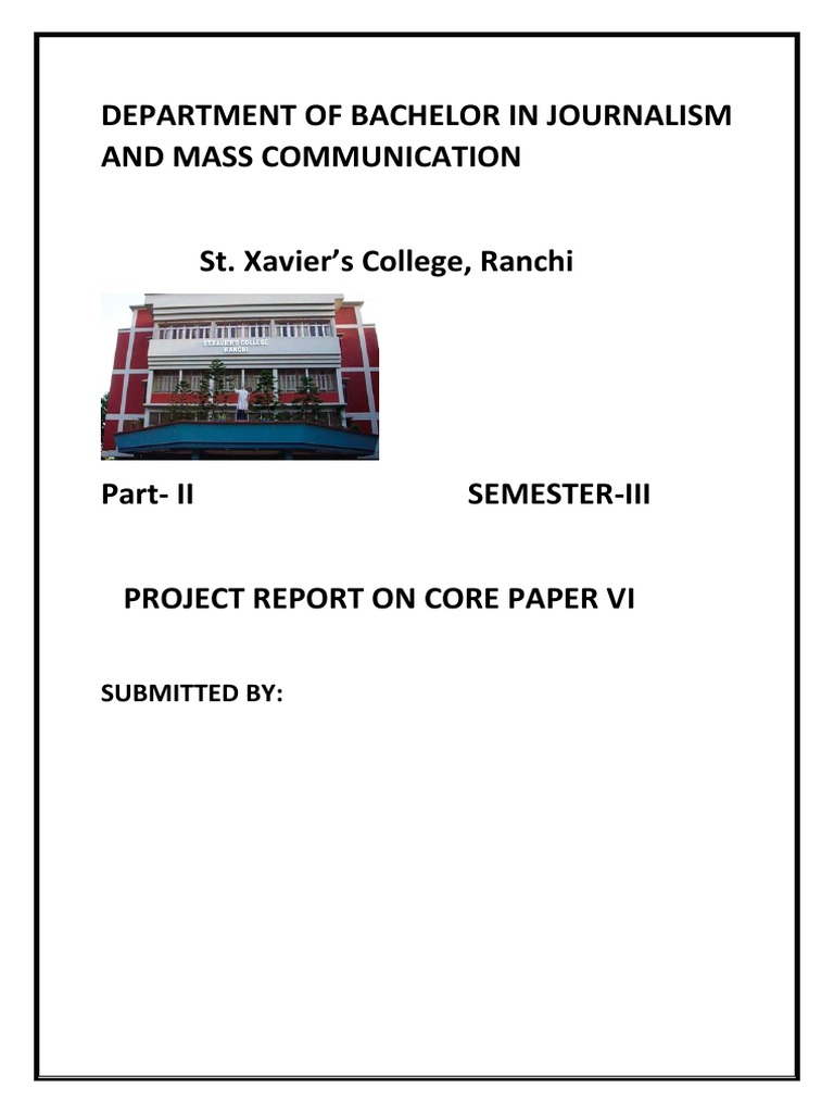 Department of Bachelor in Journalism and Mass Communication: Submitted ...