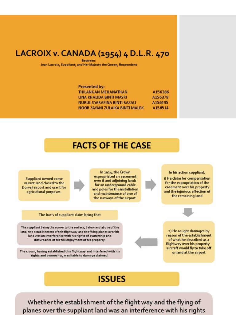 Lacroix v. Canada: Injurious Affection Case | PDF | Legal Concepts ...