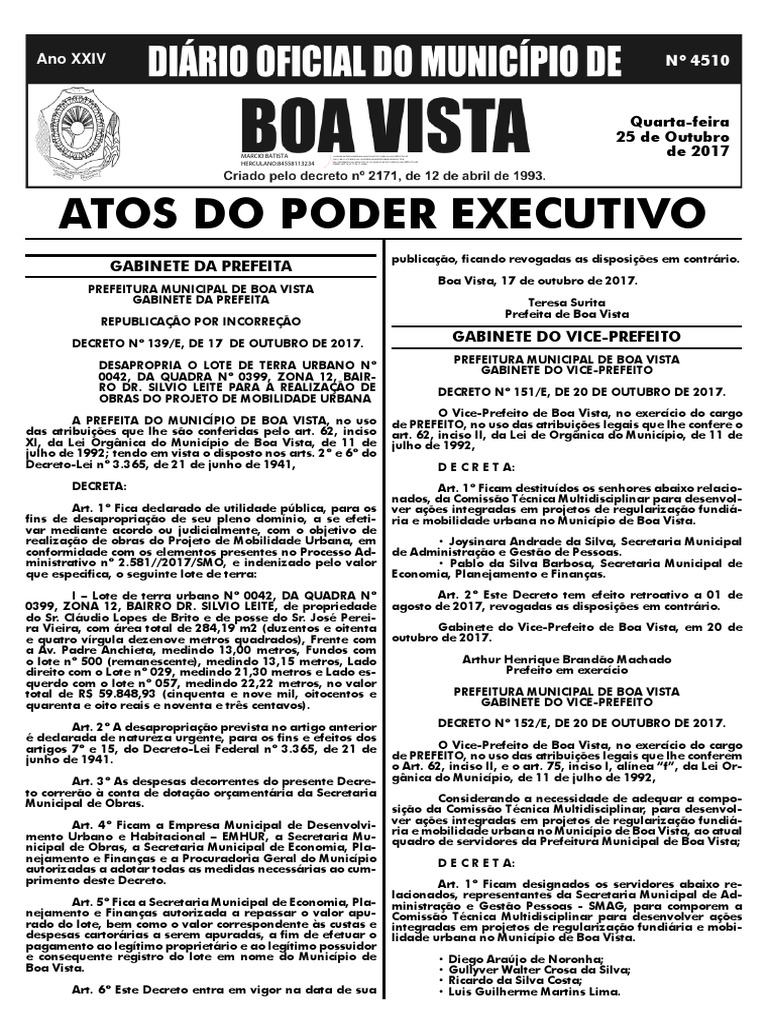 Atos do Poder Executivo de Boa Vista | PDF | Business