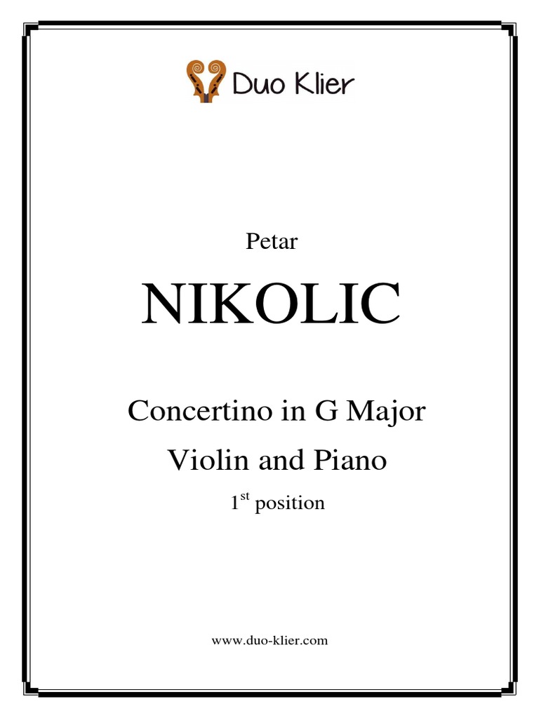 Nikolic Concertino in G Major PDF PDF