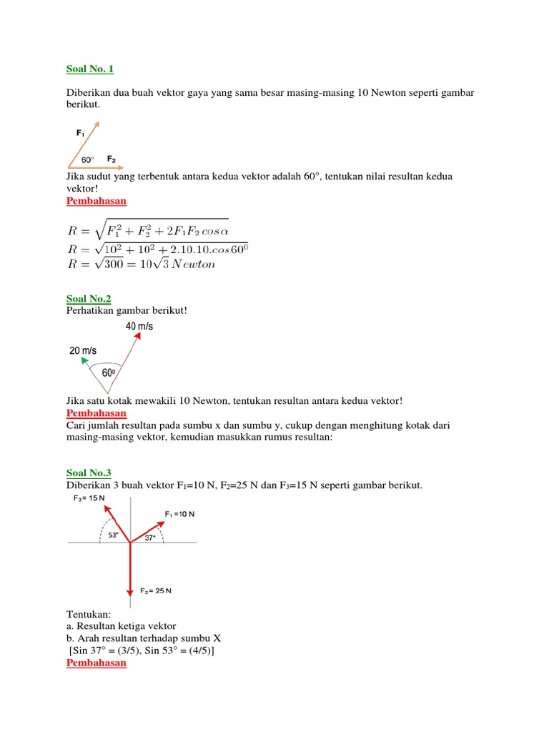 Soal dan Pembahasan Vektor Fisika | PDF | Metode & Bahan Ajar