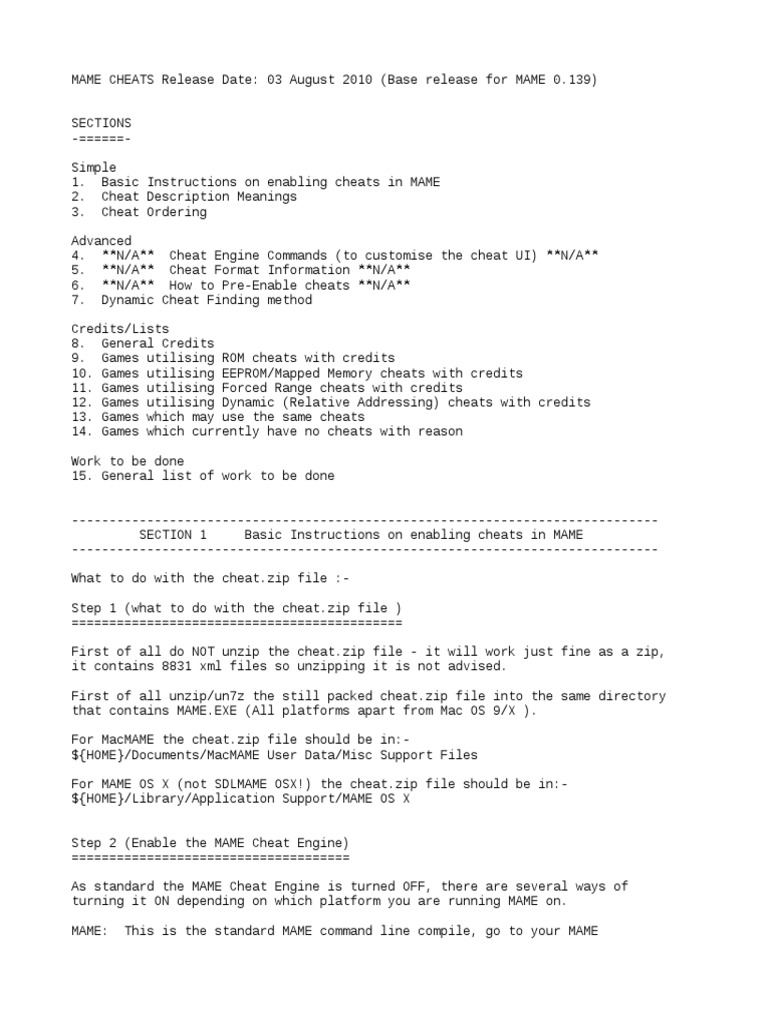 Cheat Command Line Interface Zip File Format