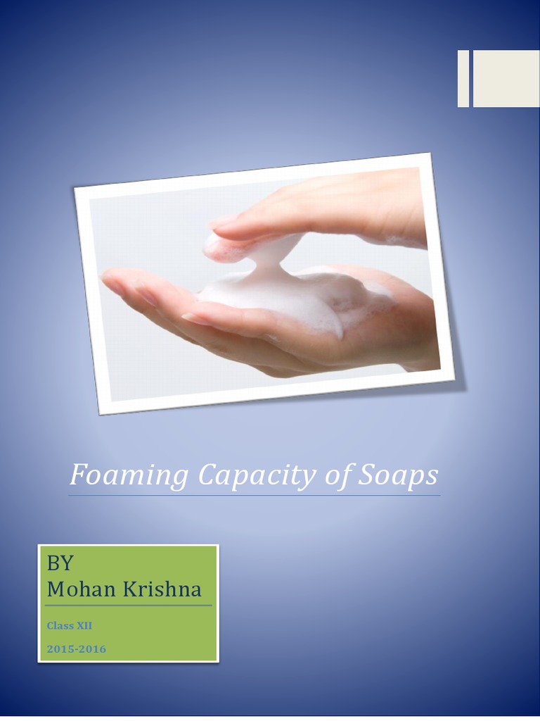 Foaming Capacity of Soap PDF Sodium Carbonate Solubility