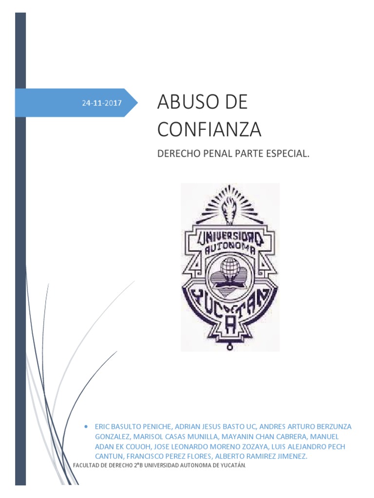 Abuso de Confianza Intención (Derecho Penal) Derecho penal