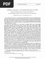 Optimal Foraging. On Flower Selection by Bees - Waddington & Holden - 1979