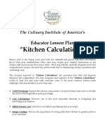 "Kitchen Calculations": Educator Lesson Plan