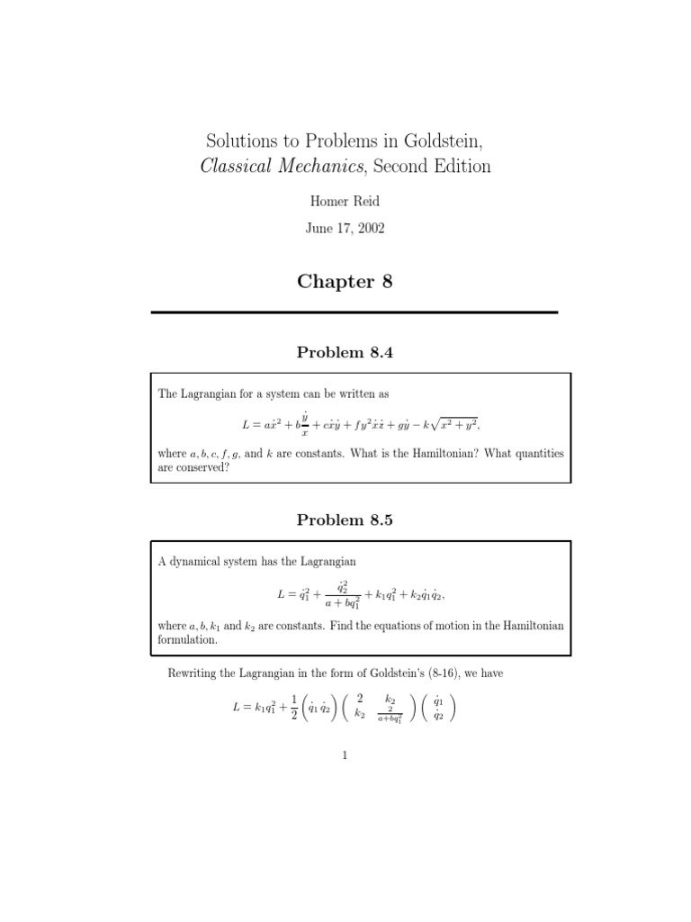 GOLDSTEIN CLASSICAL MECHANICS SOLUTIONS CHAPTER 8 PDF intelligence overview