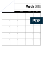 March 2018 monthly calendar