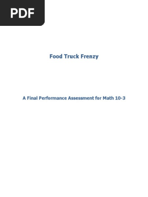 Food Truck Frenzy A Final Performance Assessment For Math
