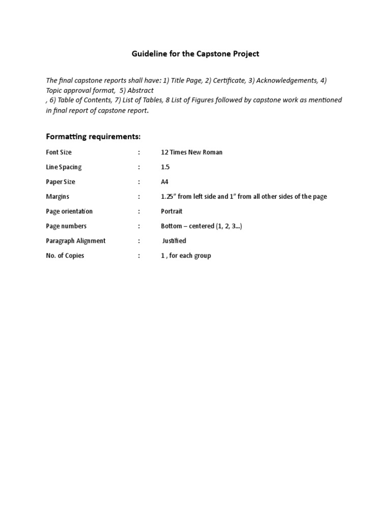 Capstone Project Report Guidelines | PDF