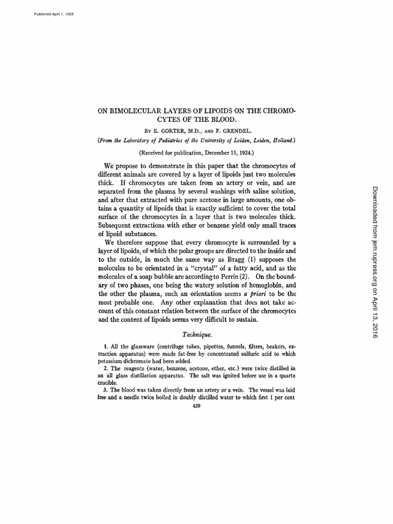 Lipoid Layers on Blood Chromocytes | PDF | Pressure | Distillation