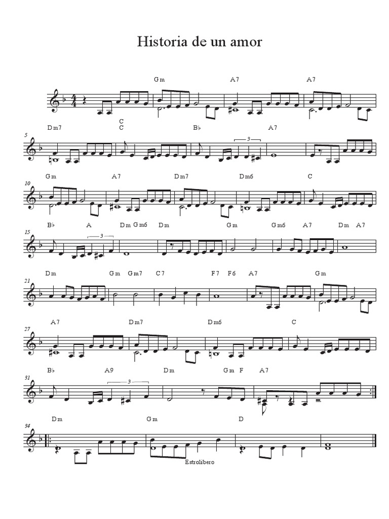 Historia de Un Amor Score PDF