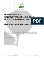 Bericht Des Präsidenten 2009