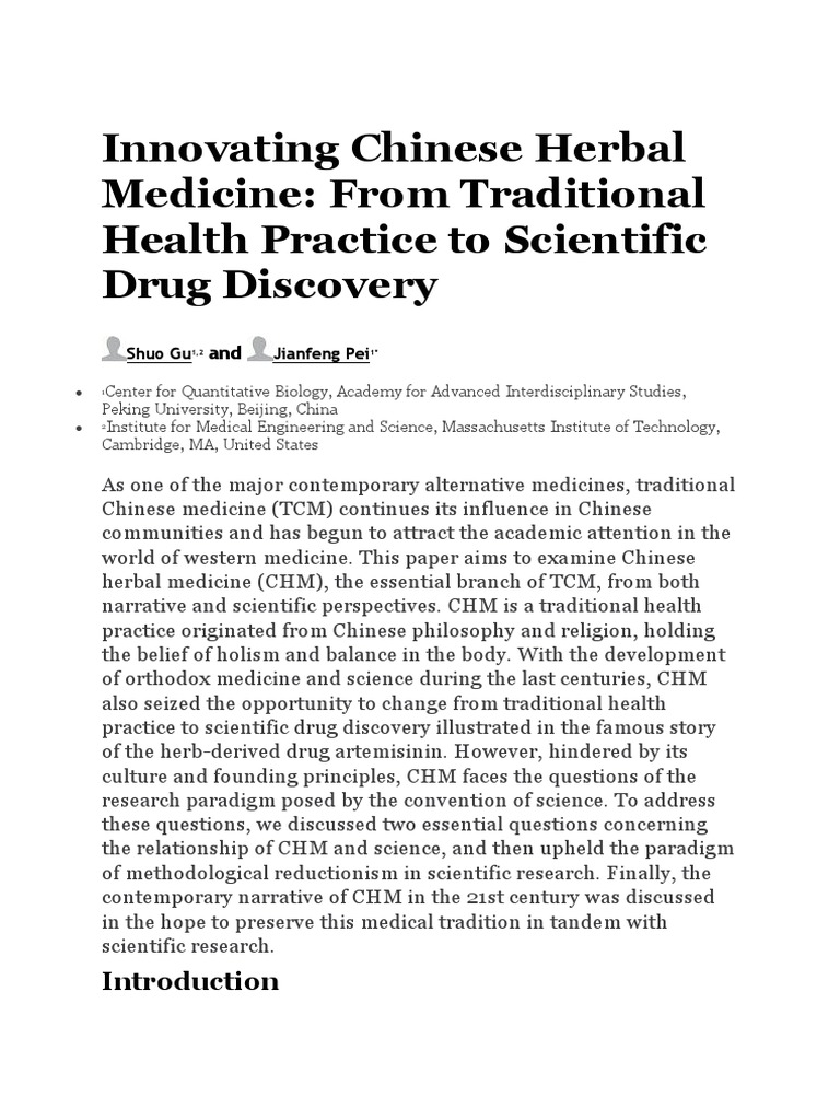 Innovating Chinese Herbal Medicine PDF Traditional Chinese Medicine