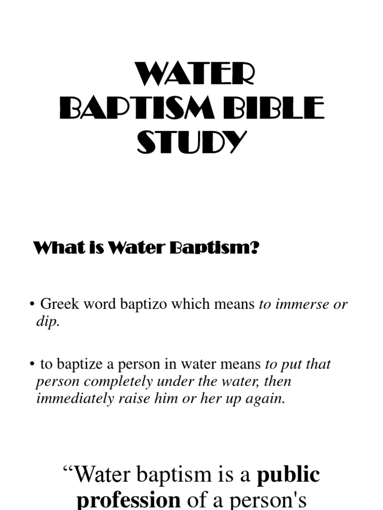 Water Baptism PDF Baptism Western Philosophy