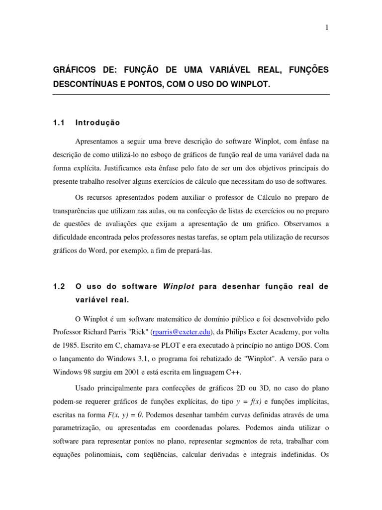 Texto Explicativo Do Winplot PDF | PDF | Janela (informática) | Função ...