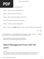 Batch Management From SAP SD Point