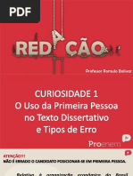 Curiosidade 1 o Uso Da Primeira Pessoa No Texto Dissertativo e Tipos de Erro