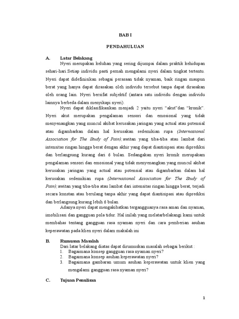 Latar Belakang Nyeri