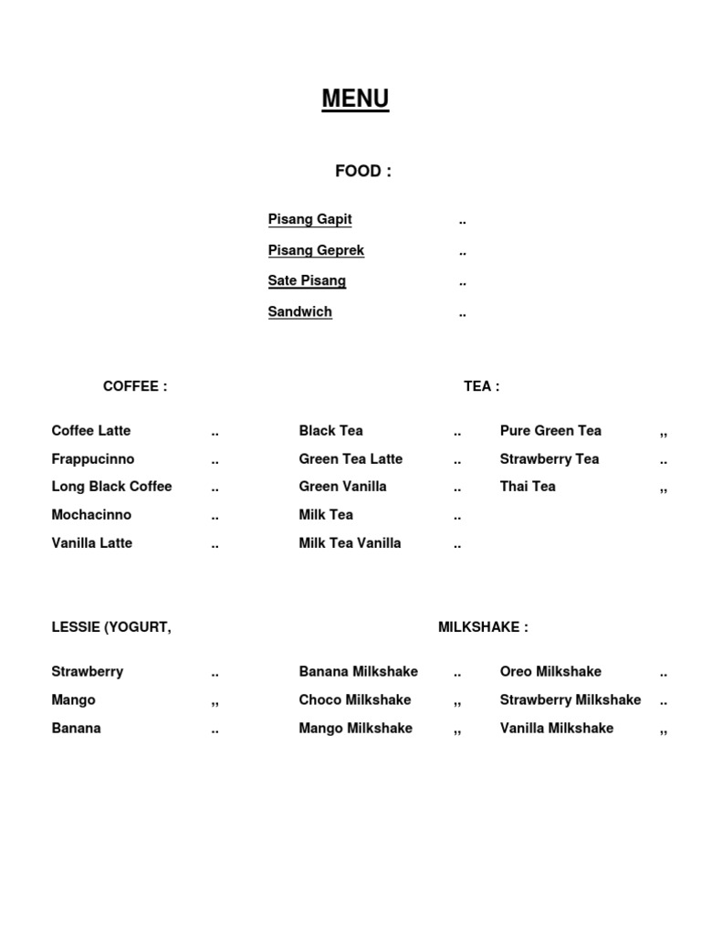 Tugu Lor Menu Highlights | PDF