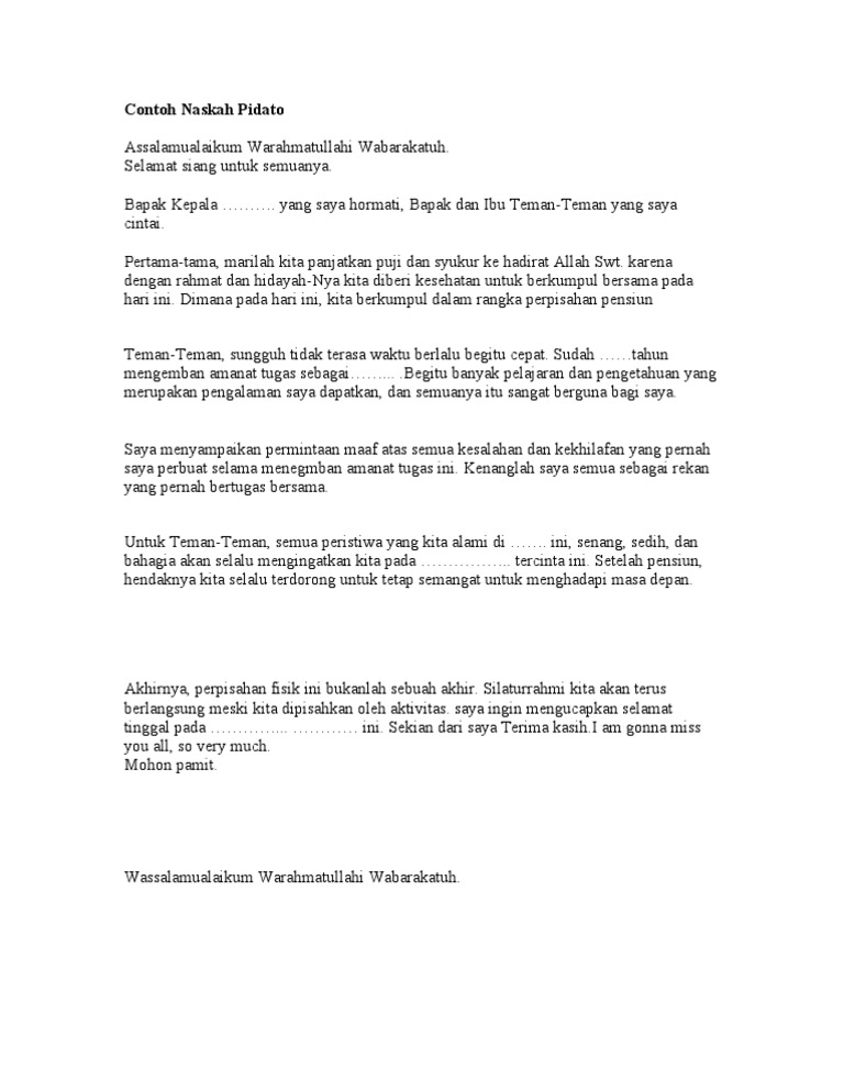 Contoh Naskah Pidato