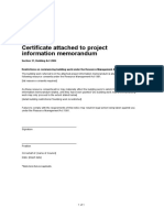 Form 4: Certificate Attached To Project Information Memorandum