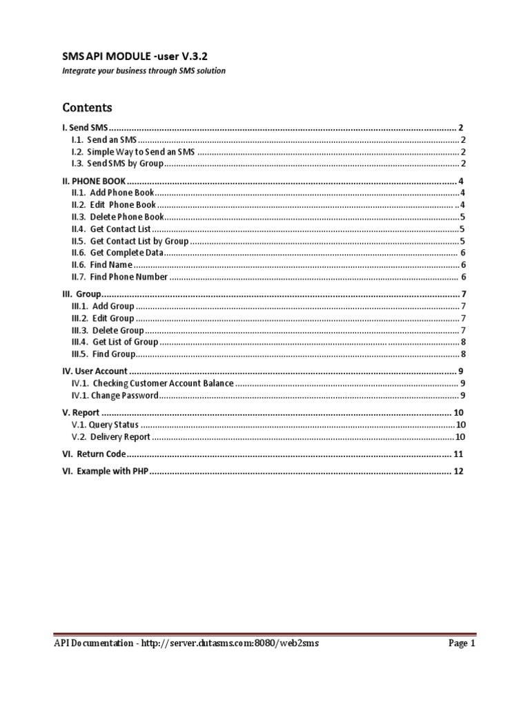 SMS API Documentation V3.2 Guide | PDF | Hypertext Transfer Protocol ...