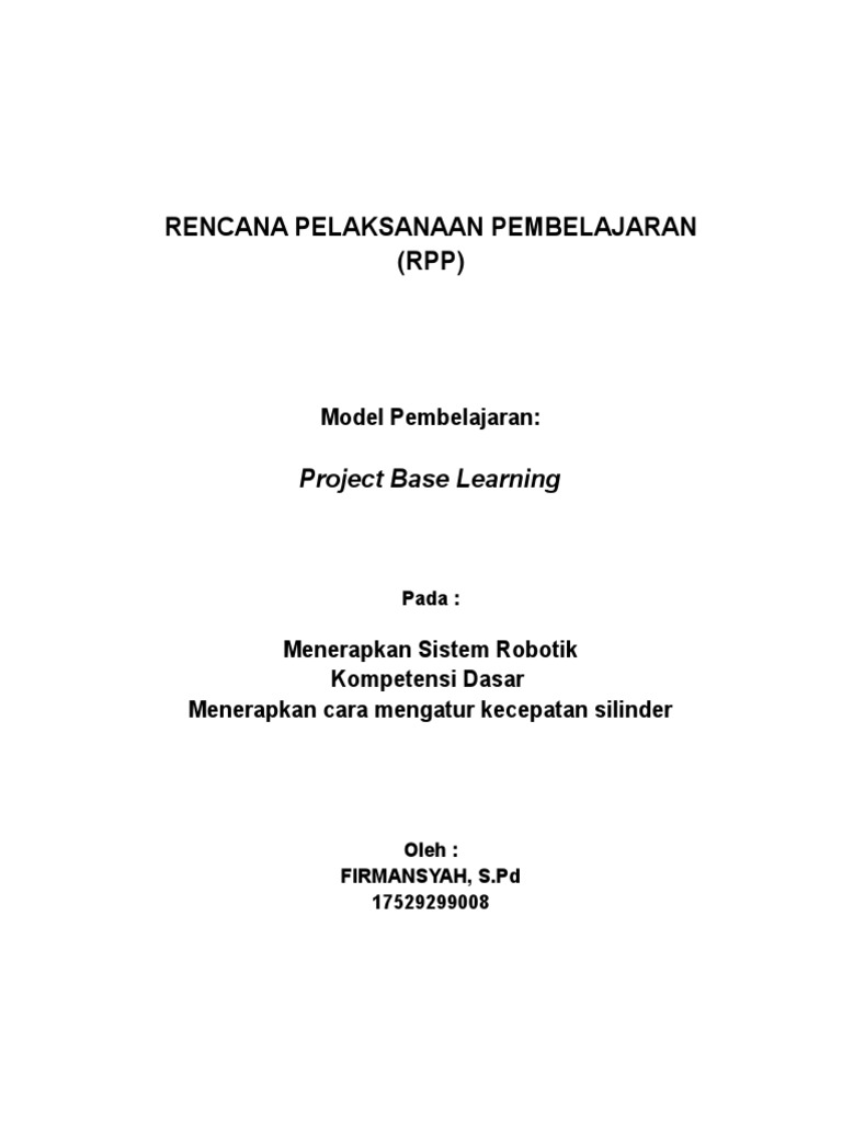 RPP Pengaturan Kecepatan Silinder Robotik | PDF