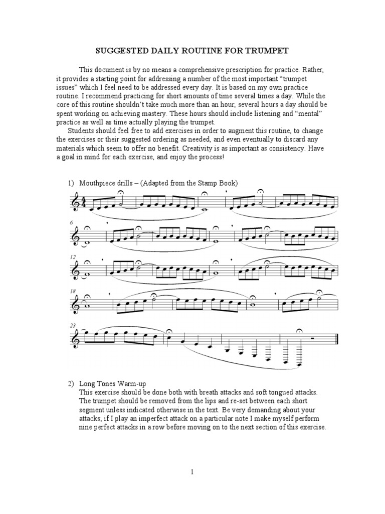 Daily Routine PDF Trumpet Entertainment (General)