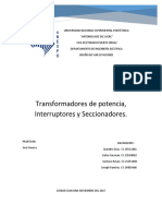 TRANSFORMADOR DE POTENCIA, INTERRUPTORES Y SECCIONADORES.docx