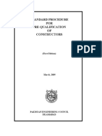 Std Procedure for Pre-qualification of Constructors