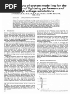 Some Aspects of System Modelling For The Estimation of Lightning Performance of High Voltage Substations