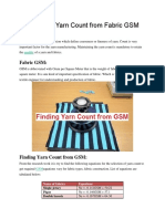 How To Find Yarn Count From Fabric GSM - Knit