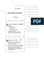 Process Analysis: Learning Objectives