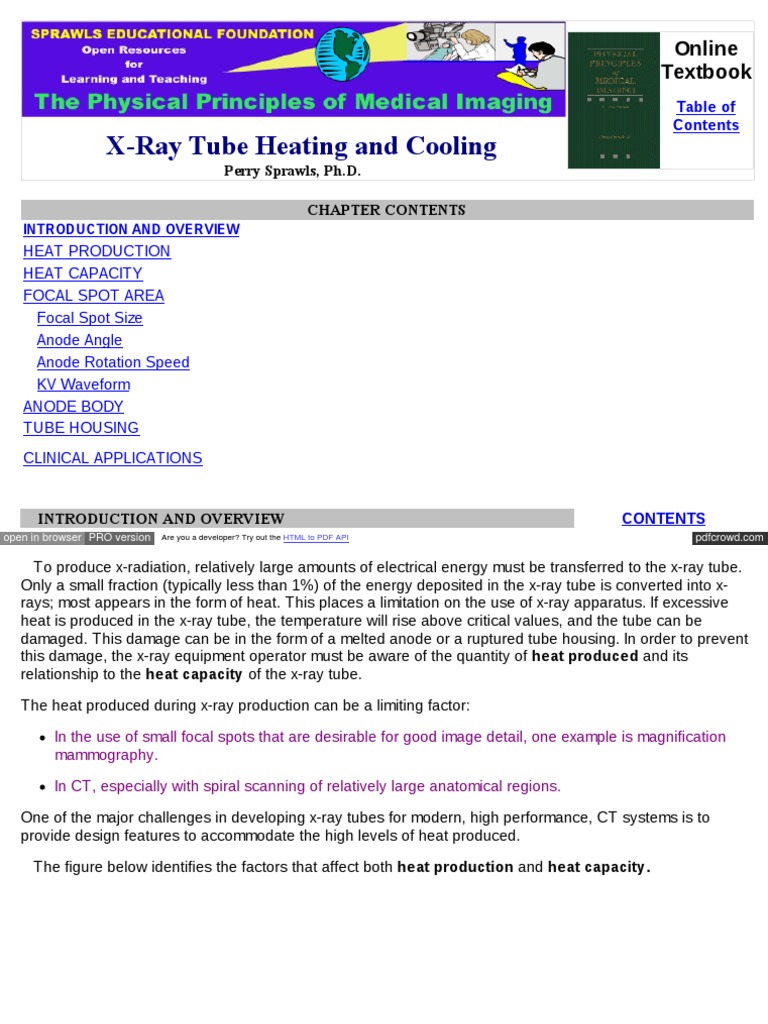 XRay Tube Heating and Cooling Understanding the Relationship Between