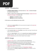 Json - Introduction: Javascript Object Notation, Commonly Known As