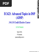 EC623: Advanced Topics in DSP (ADSP) : 3-0-2-8 Credit Elective Course