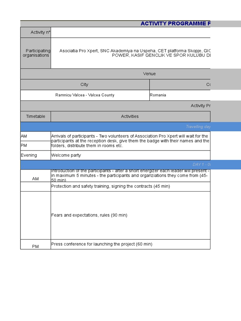 Activities Timetable 2016 CREATE Final | PDF