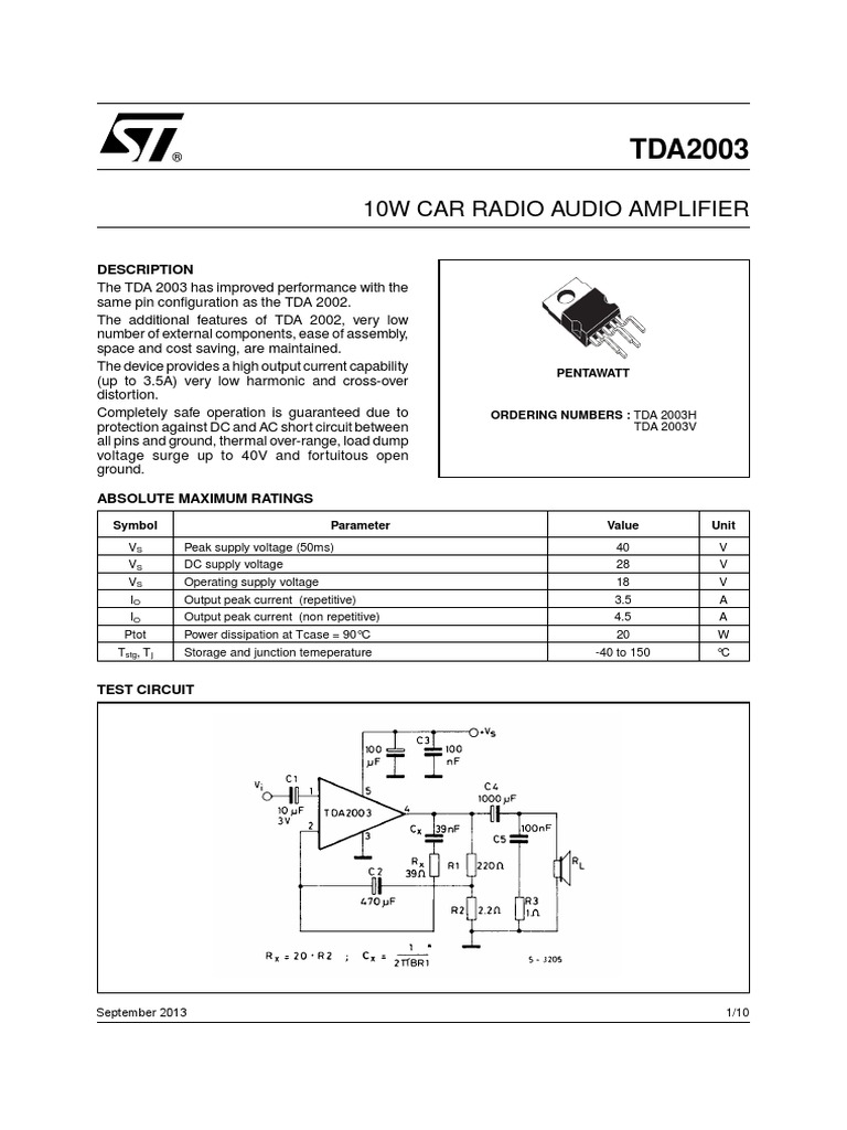 datasheet TDA 2003.pdf | Trademark | Intellectual Property