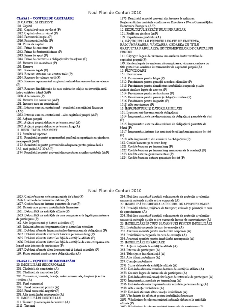 Noul Plan de Conturi | PDF