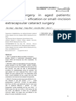 Cataract Surgery in Aged Patients: Phacoemul - Sification or Small - Incision Extracapsular Cataract Surgery