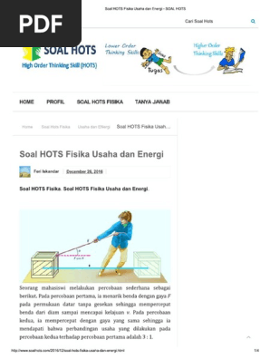 Soal Hots Usaha Dan Energi All Desain