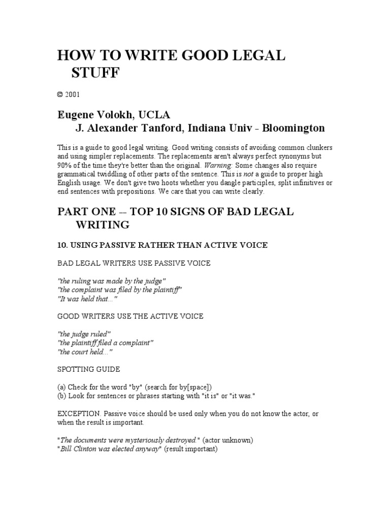 How To Write Good Legal Stuff | PDF | Grammar | Linguistics
