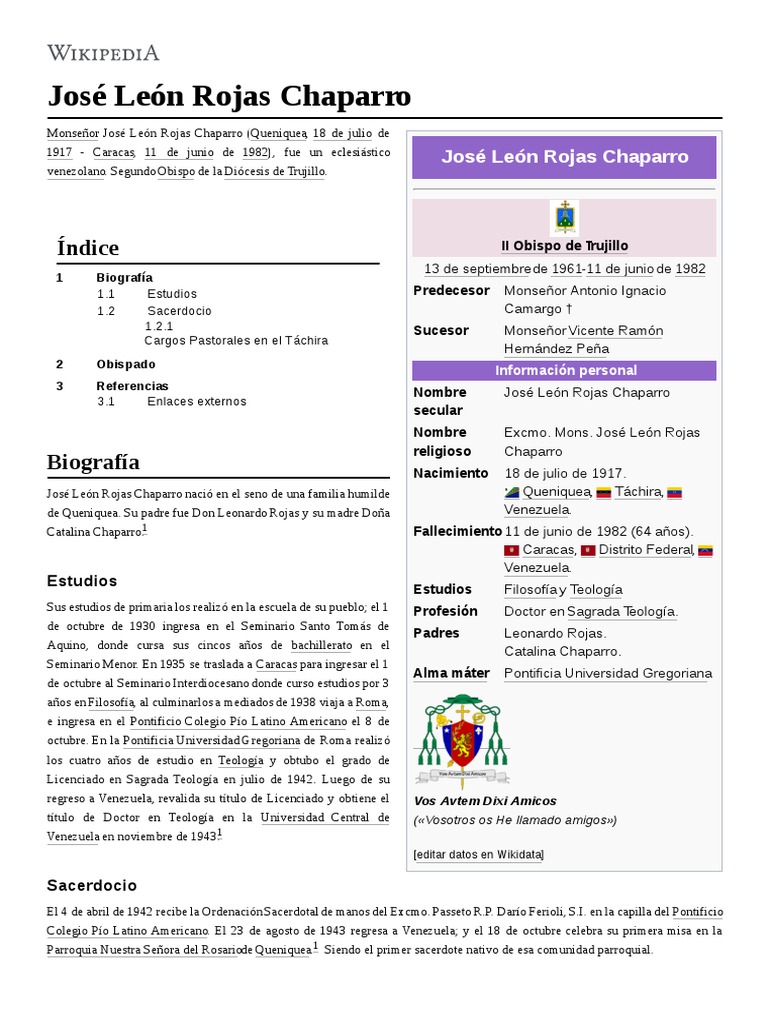 José León Rojas Chaparro PDF obispo Seminario