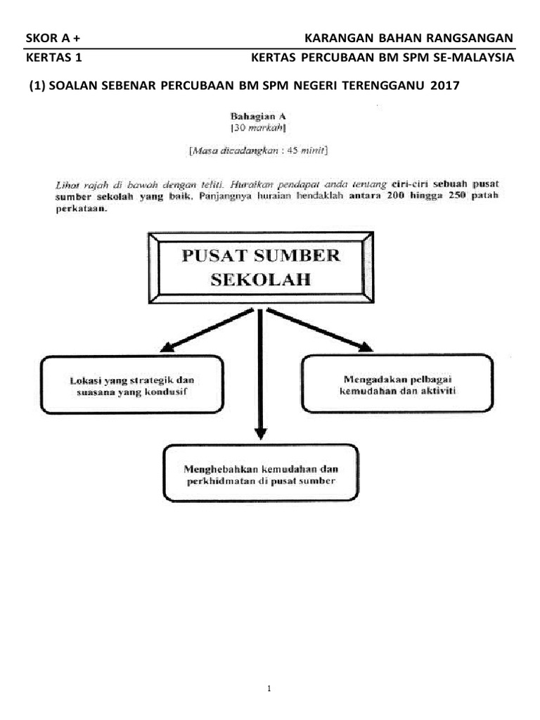 (SOALAN + KERANGKA) KERTAS 1 - BAHAGIAN A - PERCUBAAN BM 