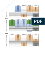 Math Physics Biology Chemistry Statistics Tutoring Schedule